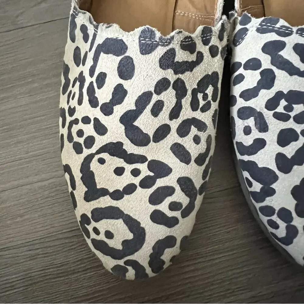 Lucky Brand Cloeey Leopard Suede Slide Mule Slip On 10M